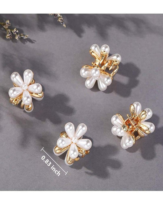 Toolzeen Mini Pearl Hair Barrettes for Women Girls, 10pcs Sweet Artificial Pearl Hair Clips, Flower Pins Clips for Party Wedding Daily - Image 5